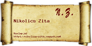 Nikolics Zita névjegykártya